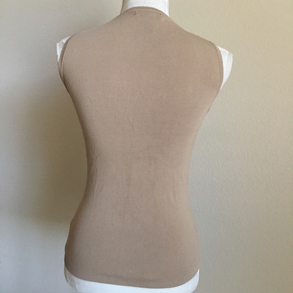 Tan V-Neck Top - Picture 3 of 5